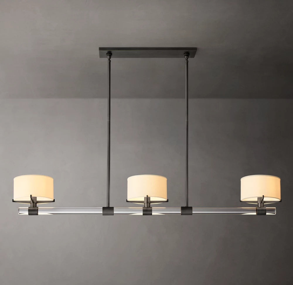 K9 Crystal Linen Shade Island Chandelier