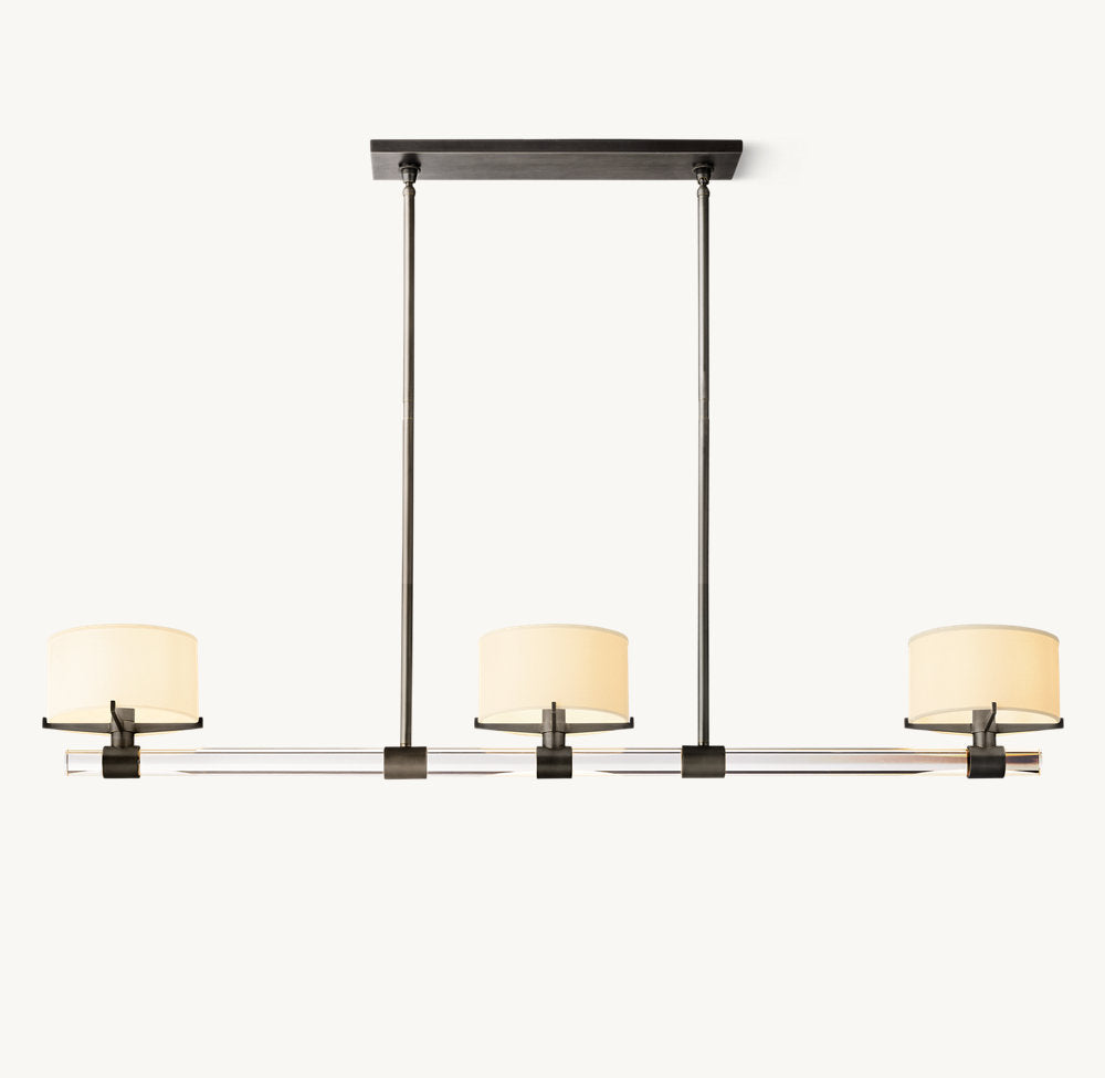 K9 Crystal Linen Shade Island Chandelier