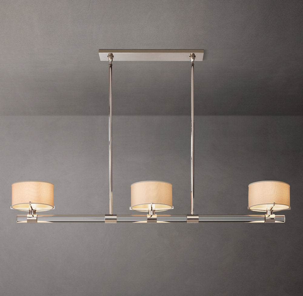 K9 Crystal Linen Shade Island Chandelier