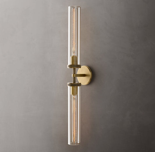 Knurled Brass Crystal Vanity Bar