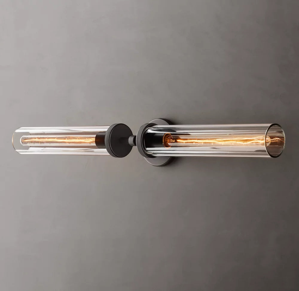 Knurled Brass Crystal Vanity Bar