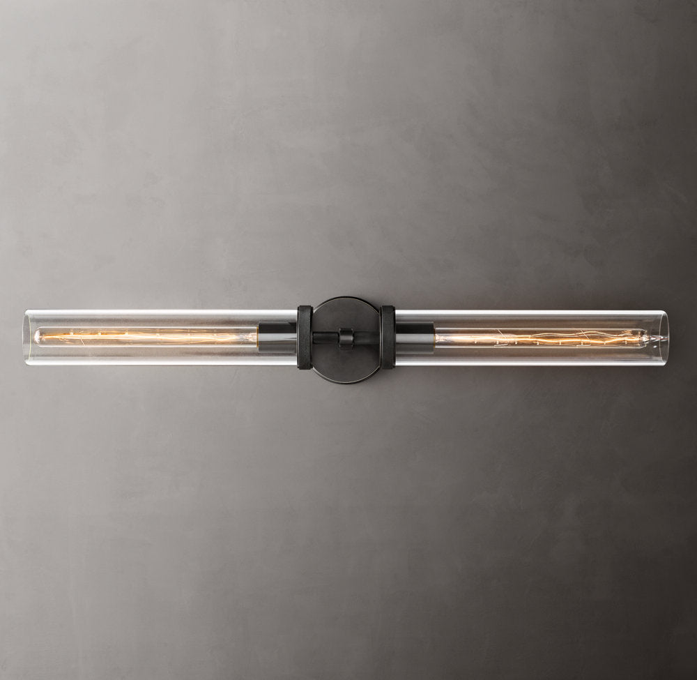 Knurled Brass Crystal Vanity Bar