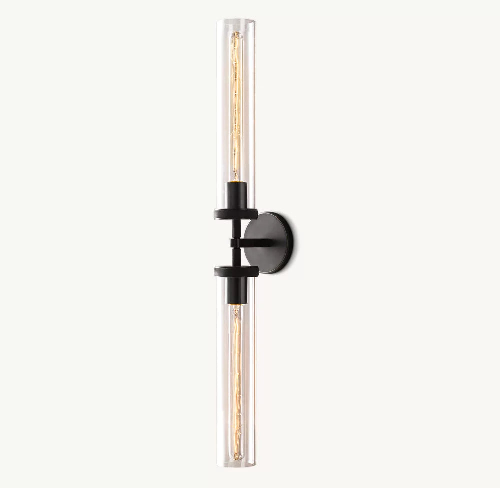 Knurled Brass Crystal Vanity Bar