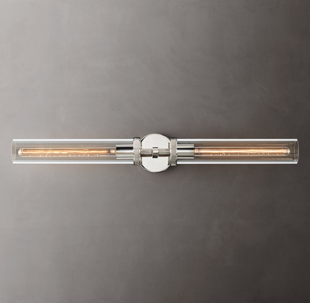 Knurled Brass Crystal Vanity Bar