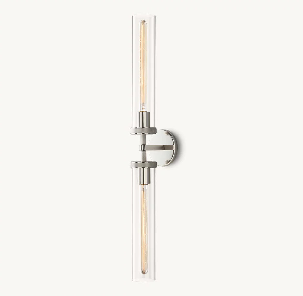 Knurled Brass Crystal Vanity Bar