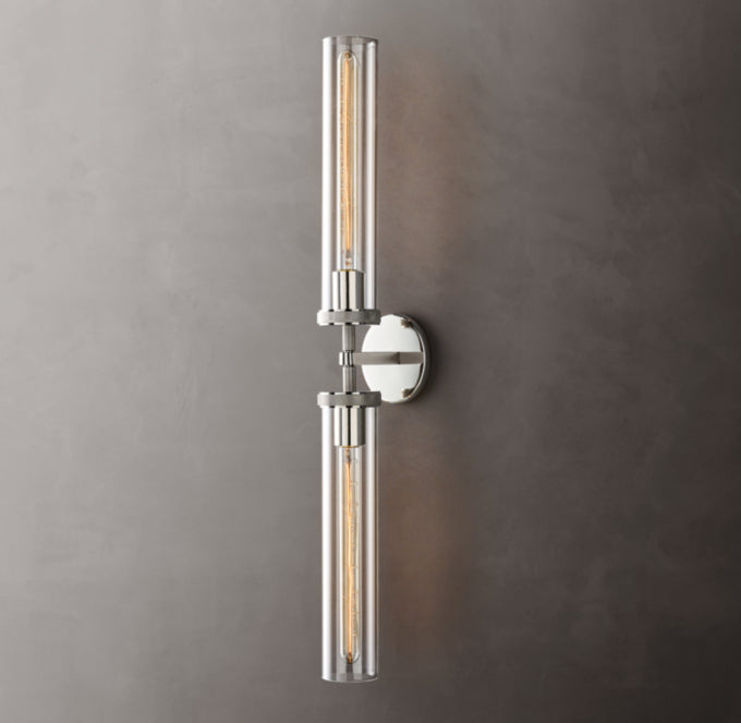 Knurled Brass Crystal Vanity Bar