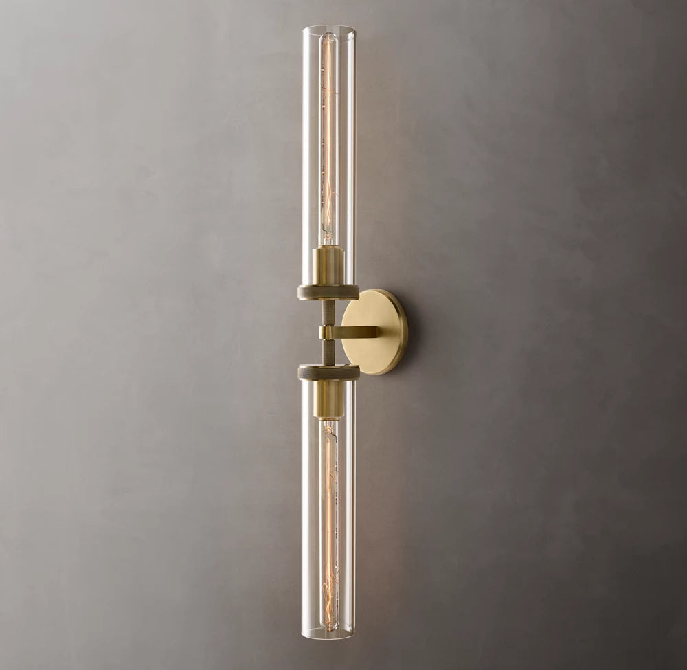 Knurled Brass Crystal Vanity Bar