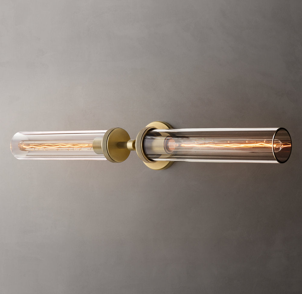 Knurled Brass Crystal Vanity Bar