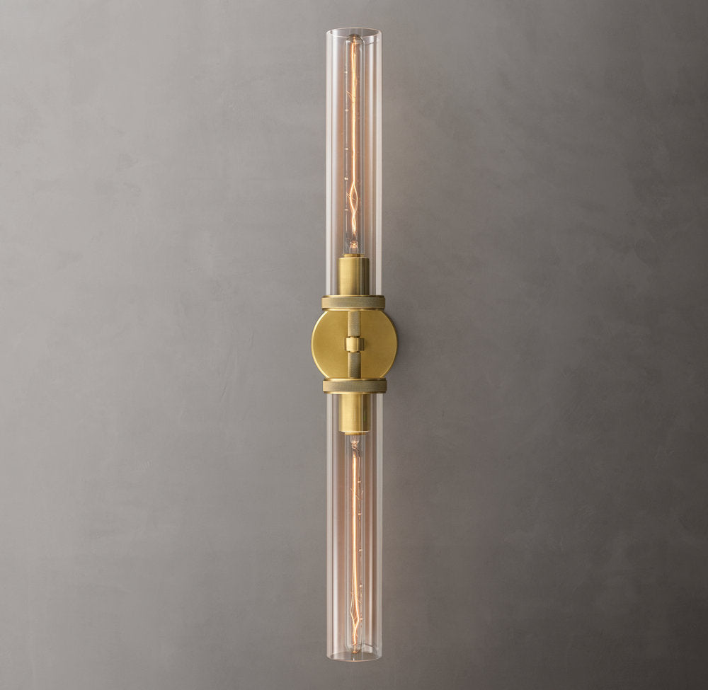 Knurled Brass Crystal Vanity Bar