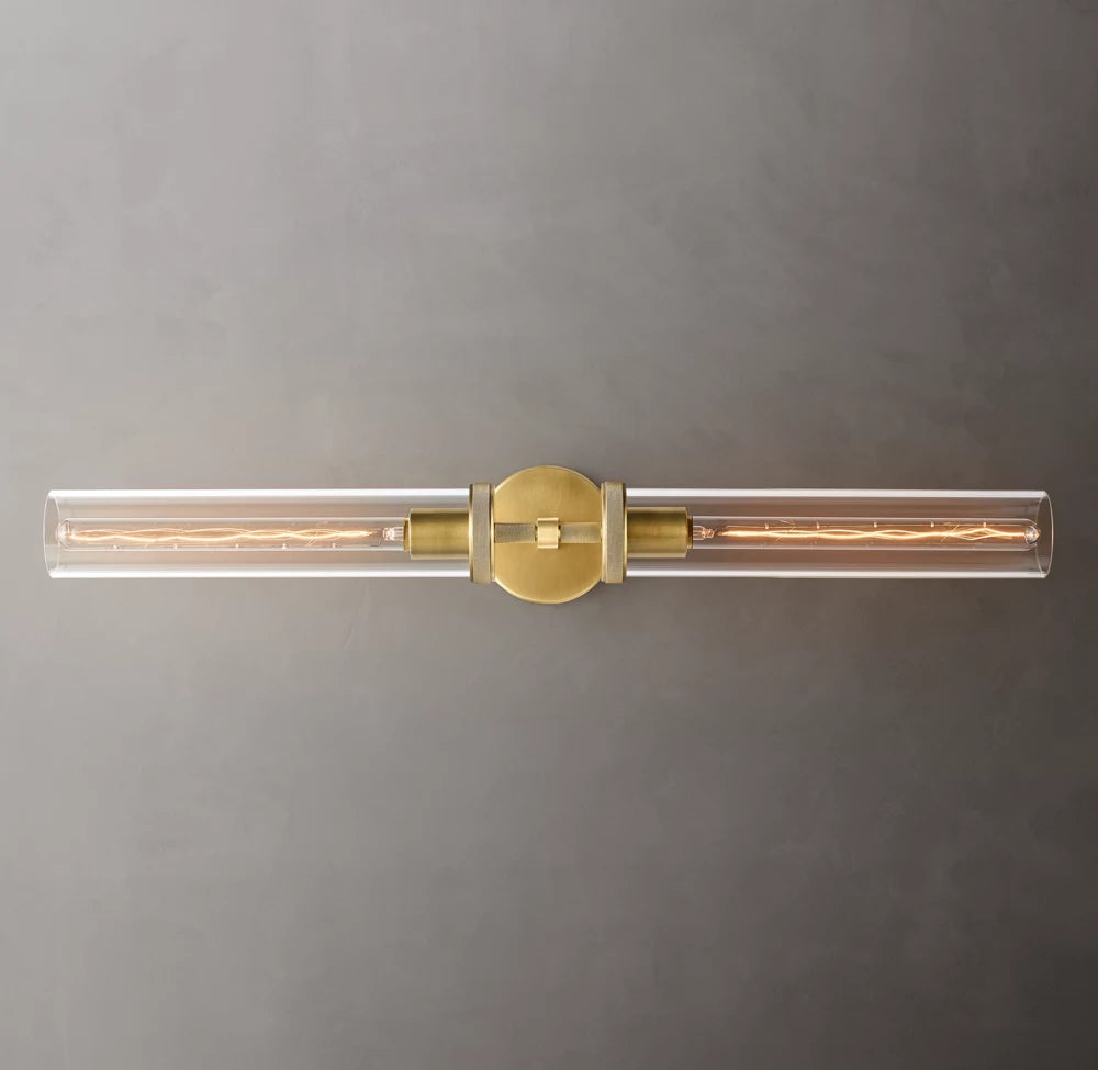 Knurled Brass Crystal Vanity Bar