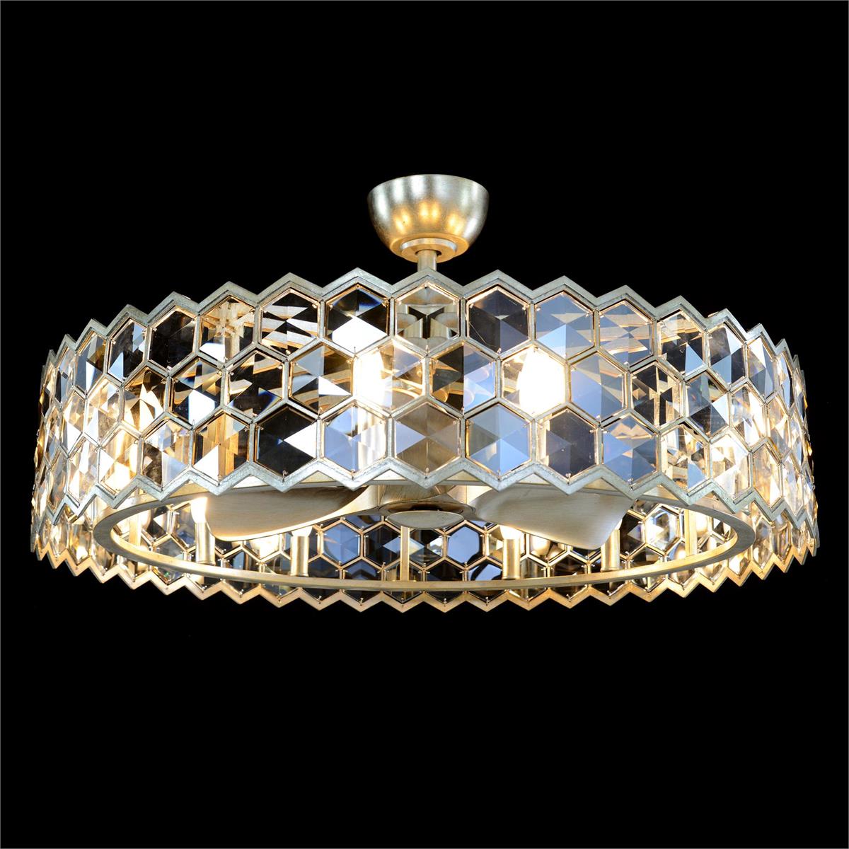 Large 8-Light Crystal Chandelier Fan / Default Title