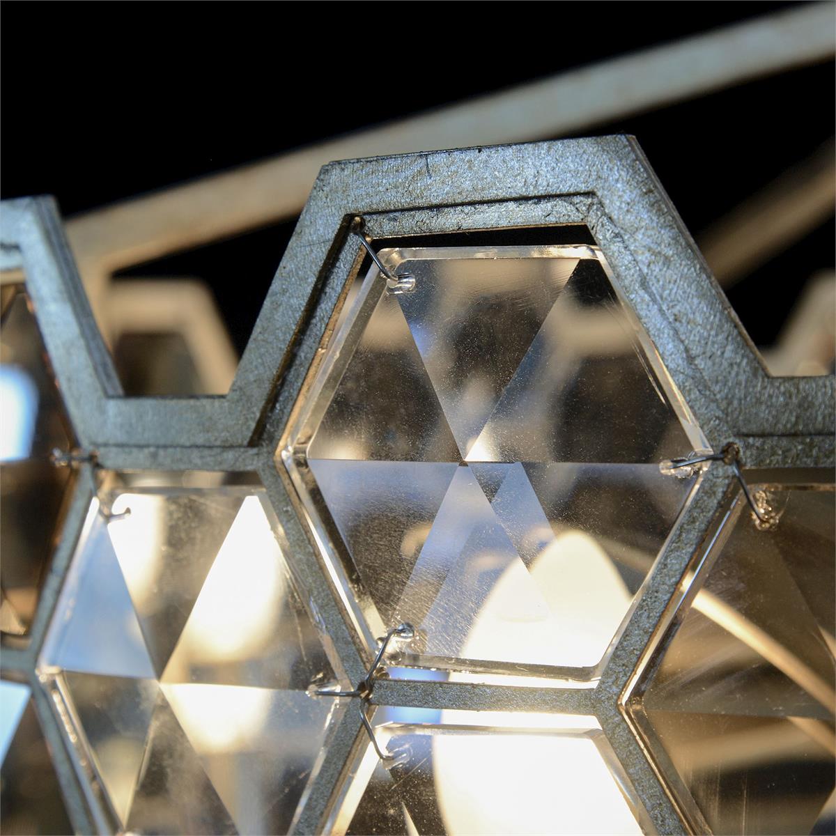 Large 8-Light Crystal Chandelier Fan