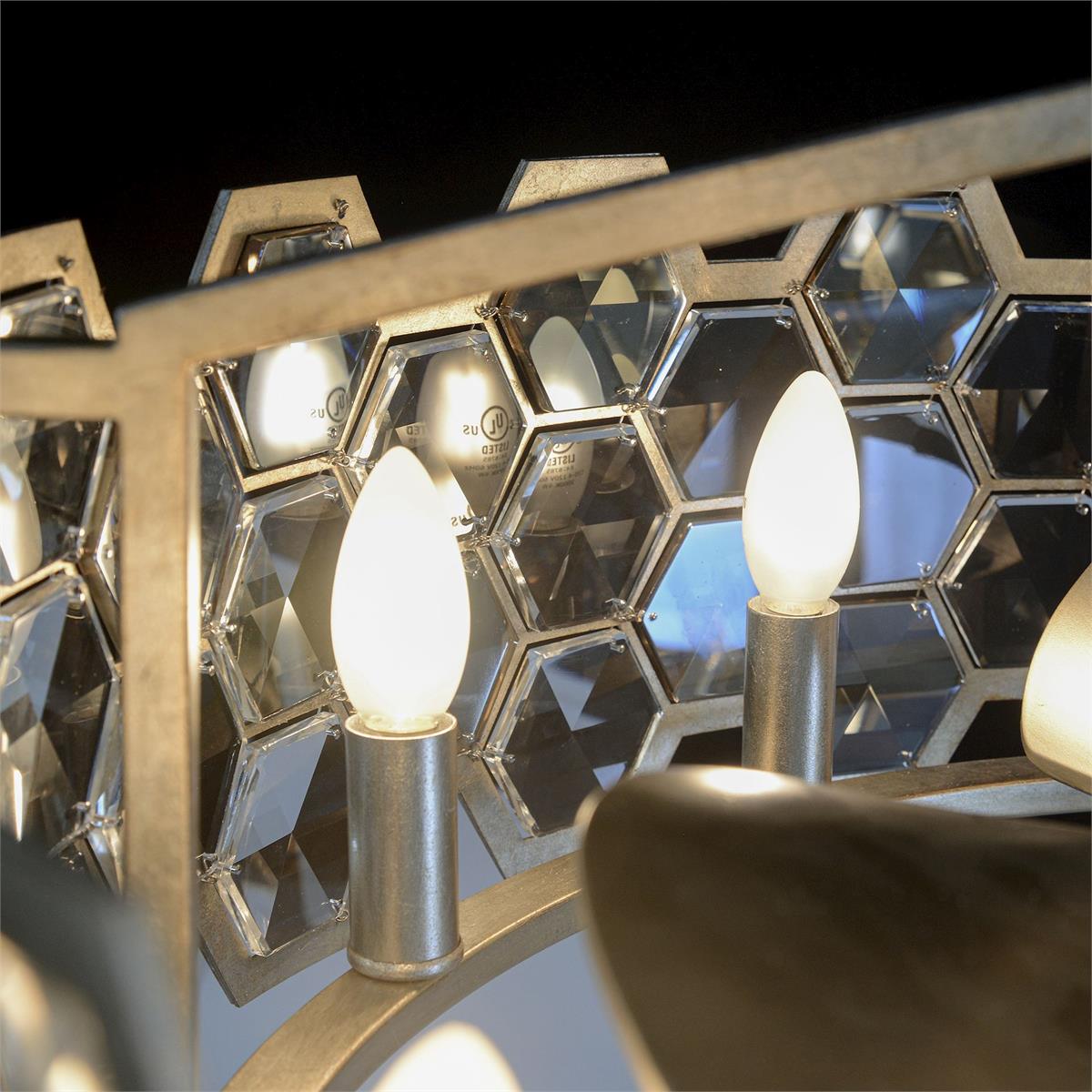 Large 8-Light Crystal Chandelier Fan