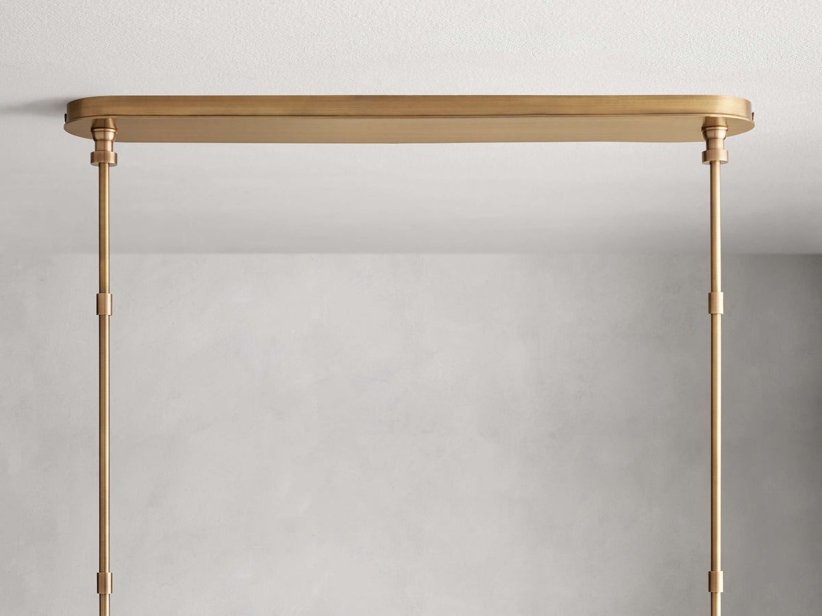 Leather Wrapped Linen Beam Chandelier