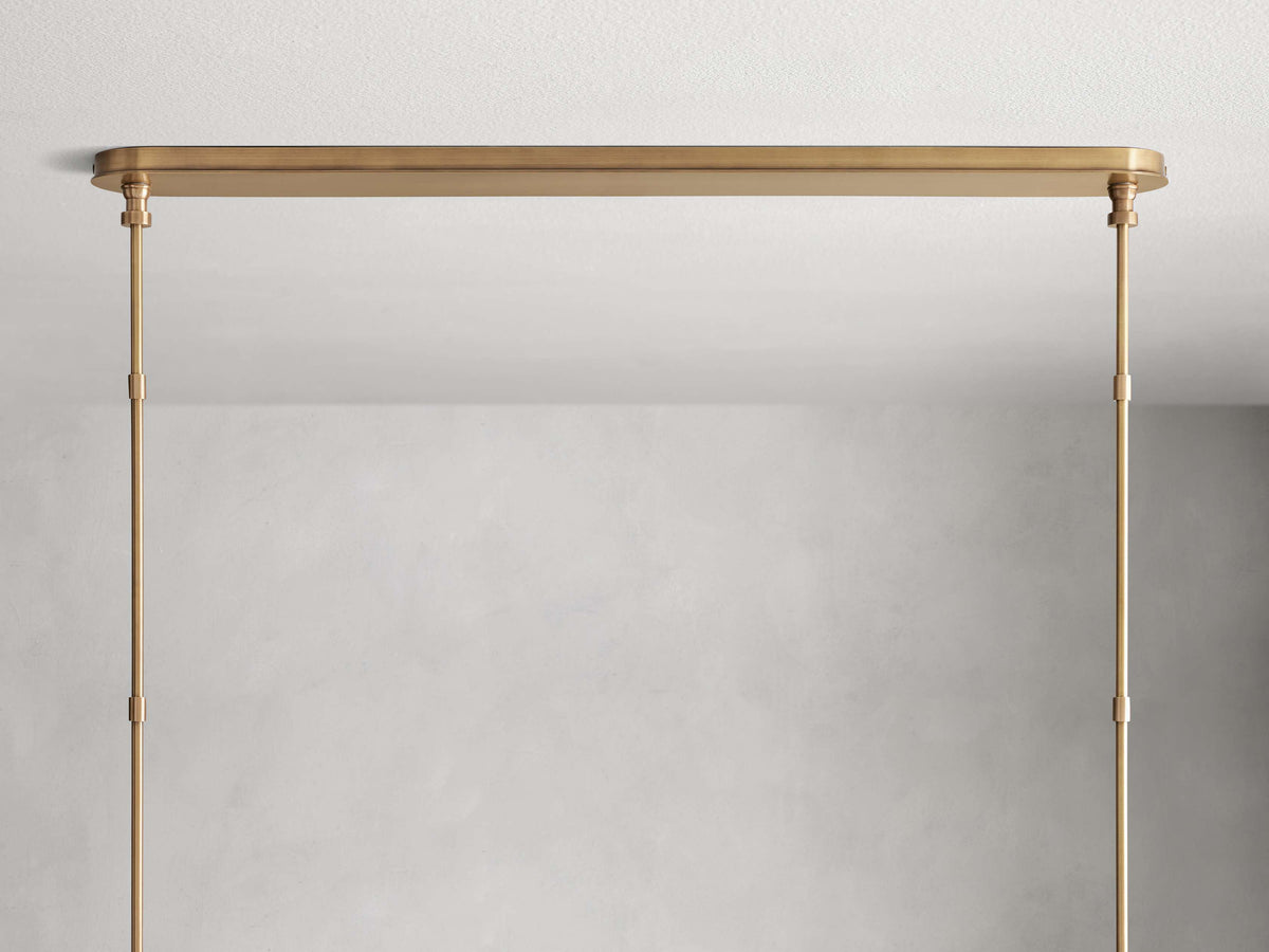 Leather Wrapped Linen Beam Chandelier