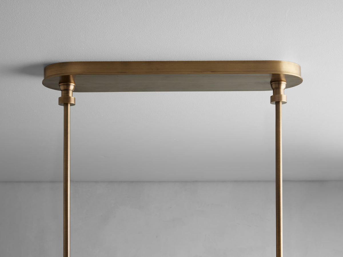 Leather Wrapped Linen Beam Chandelier