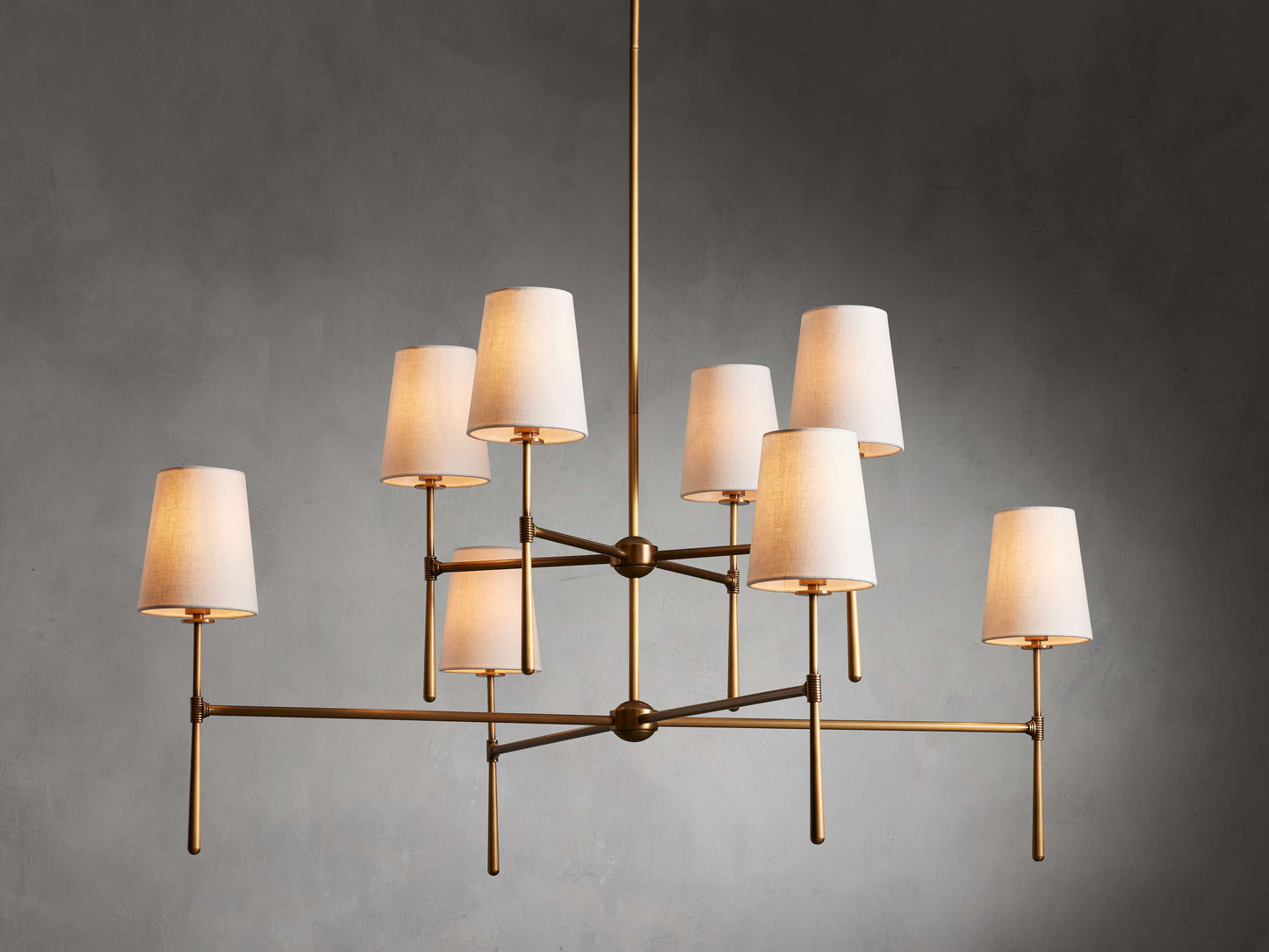 Linen Torch Shade Round Chandelier