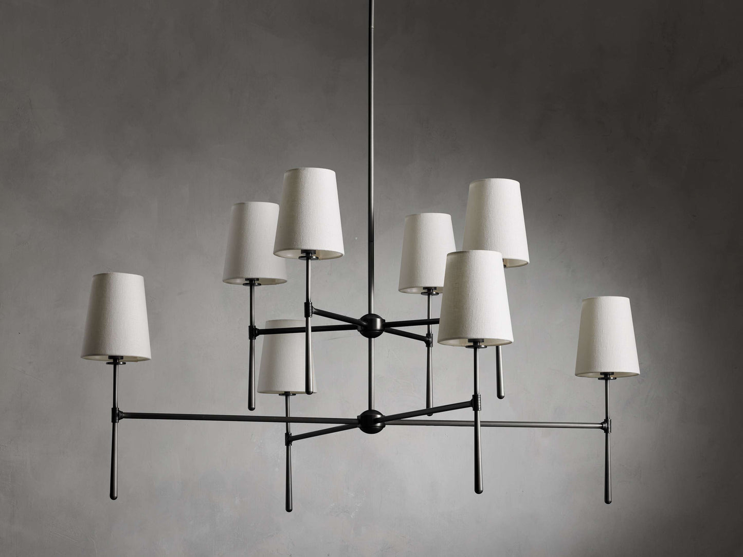 Linen Torch Shade Round Chandelier