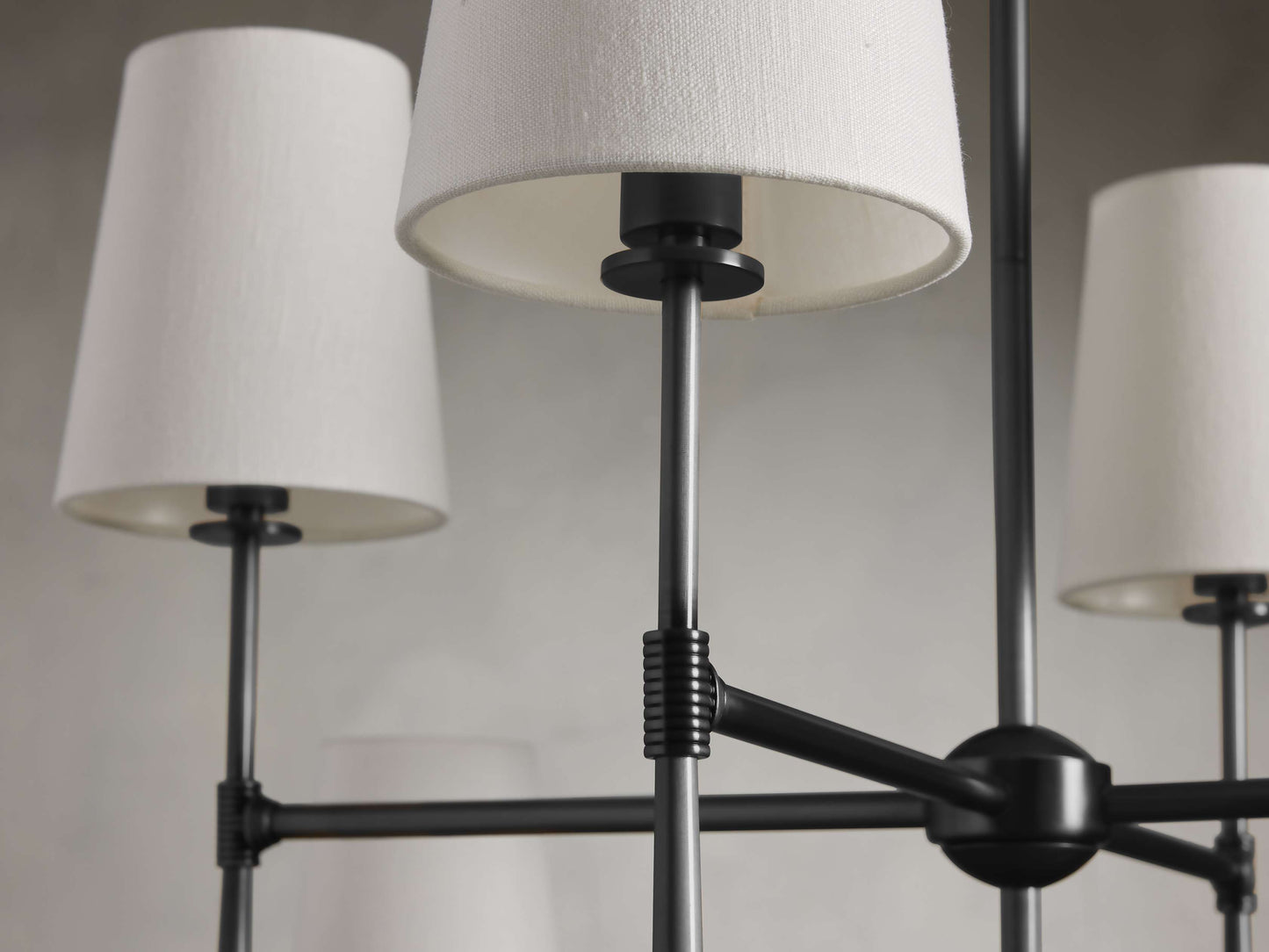 Linen Torch Shade Round Chandelier