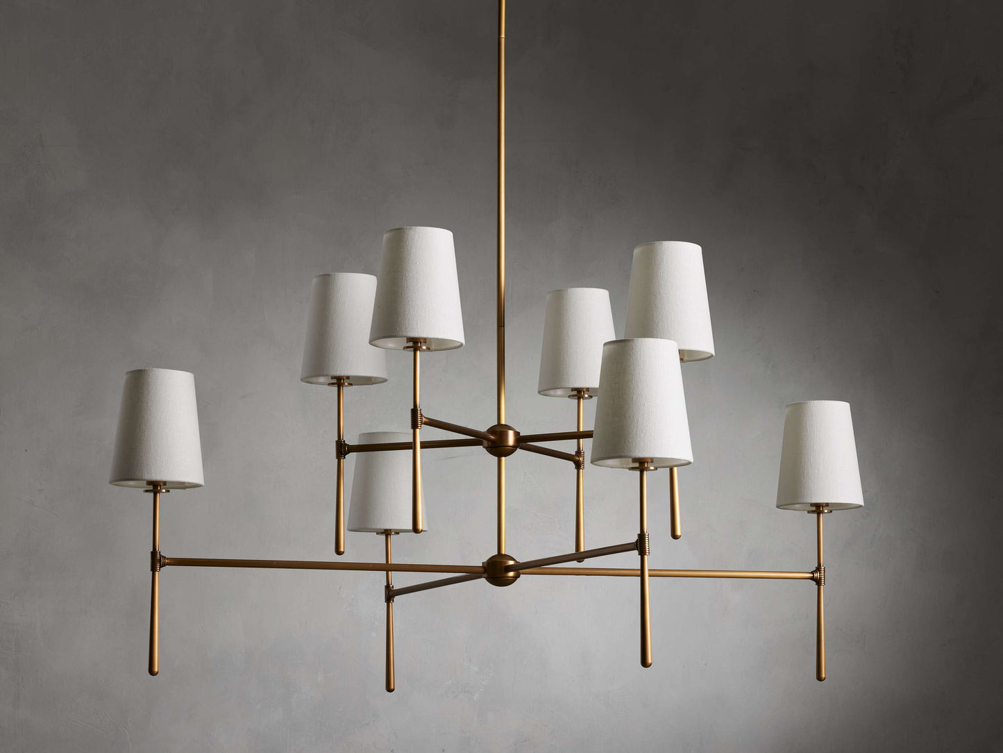 Linen Torch Shade Round Chandelier