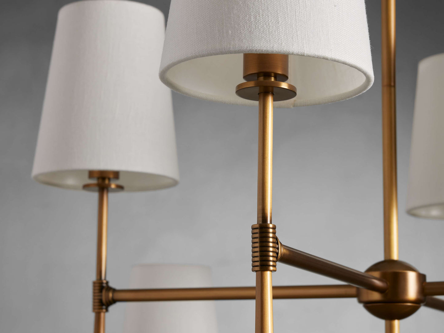 Linen Torch Shade Round Chandelier