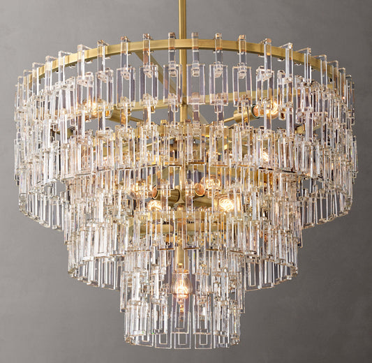Linked Crystal Chain Drum Chandelier