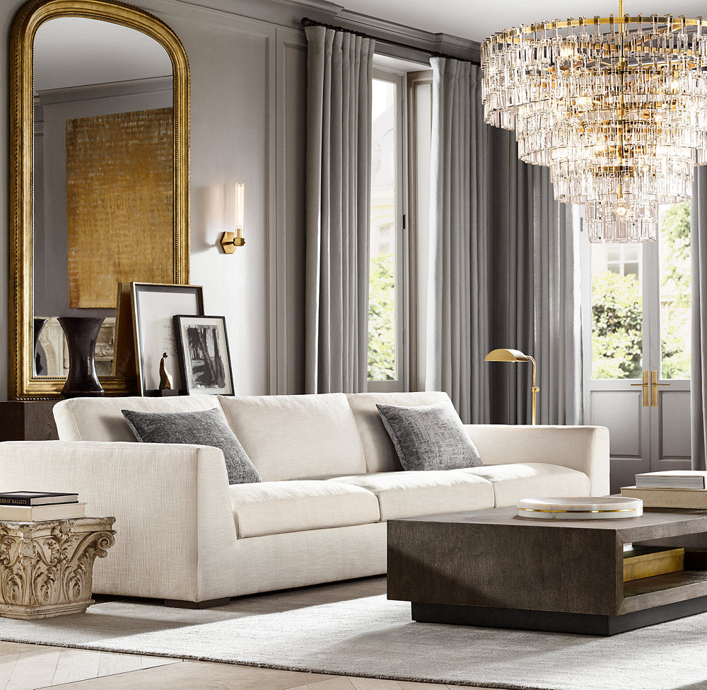 Linked Crystal Chain Drum Chandelier