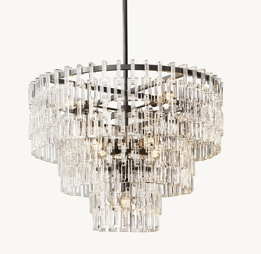Linked Crystal Chain Drum Chandelier