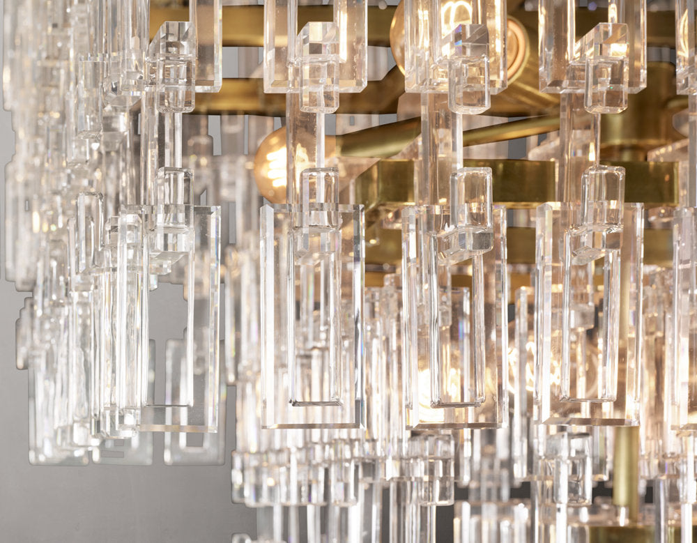 Linked Crystal Chain Drum Chandelier