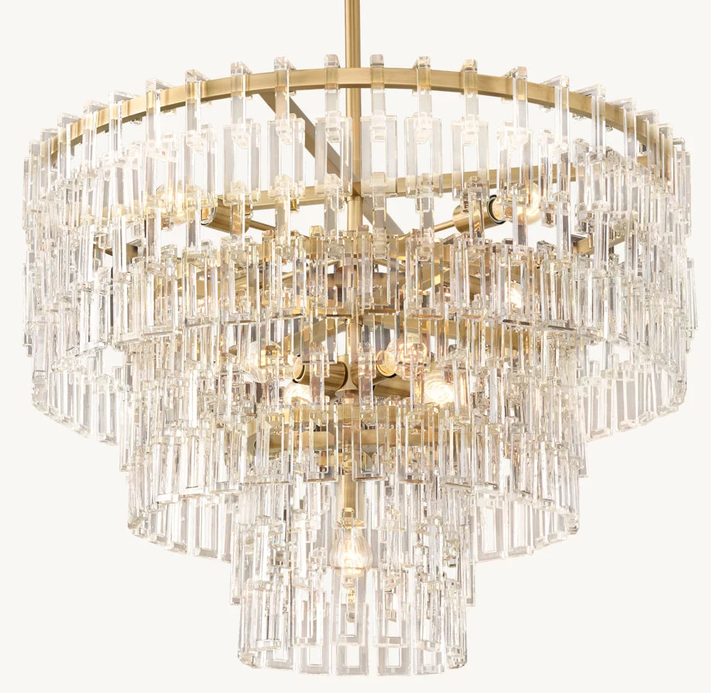 Linked Crystal Chain Drum Chandelier