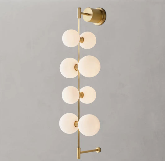 Milk Glass Globe LED Rail Sconce