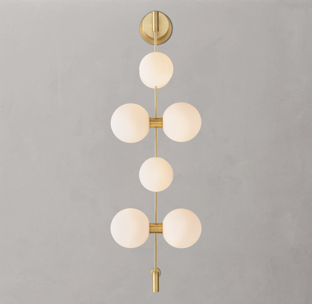 Milk Glass Globe LED Rail Sconce