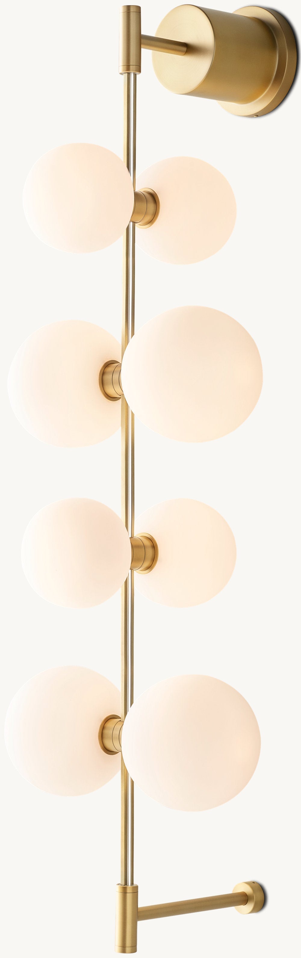 Milk Glass Globe LED Rail Sconce