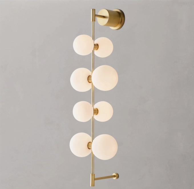Milk Glass Globe LED Rail Sconce