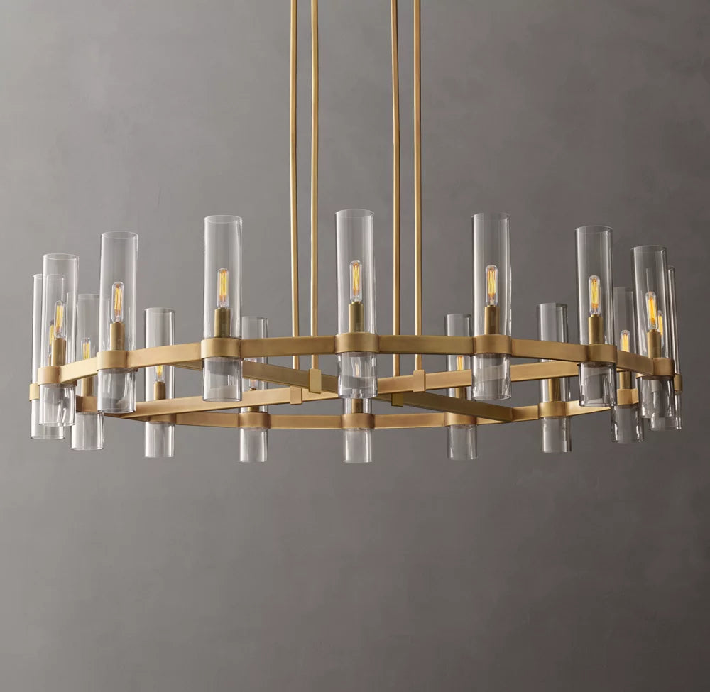 Milk Glass Radial Chandelier