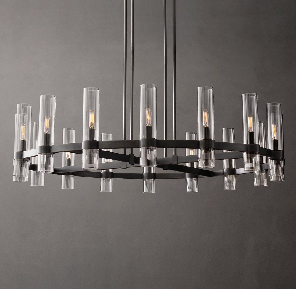 Milk Glass Radial Chandelier