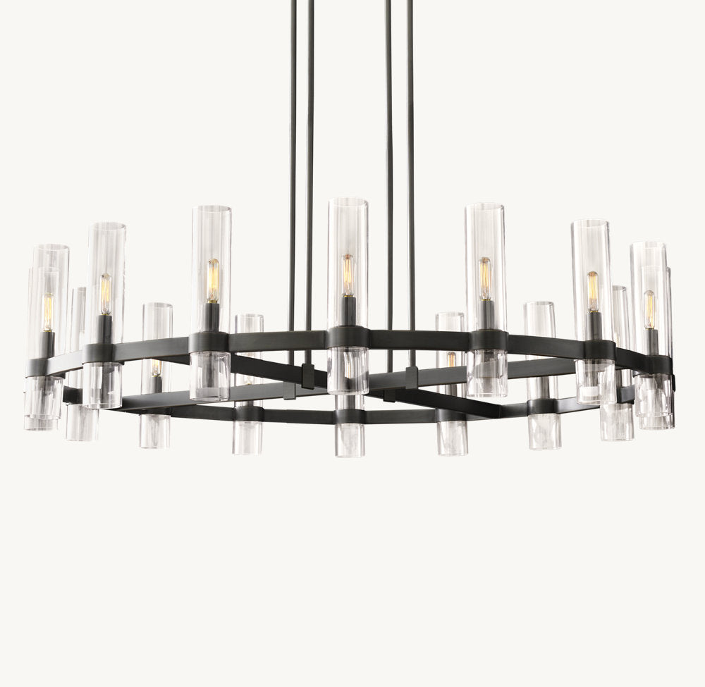 Milk Glass Radial Chandelier