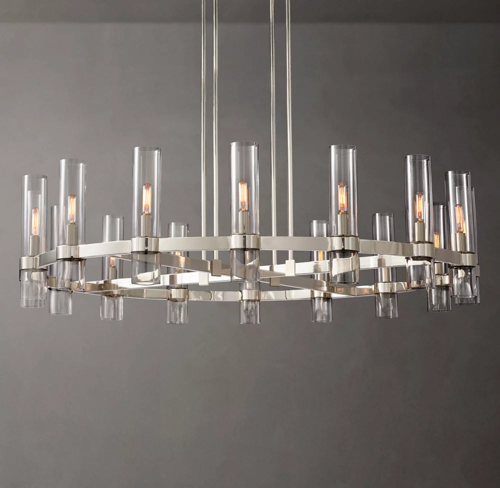 Milk Glass Radial Chandelier