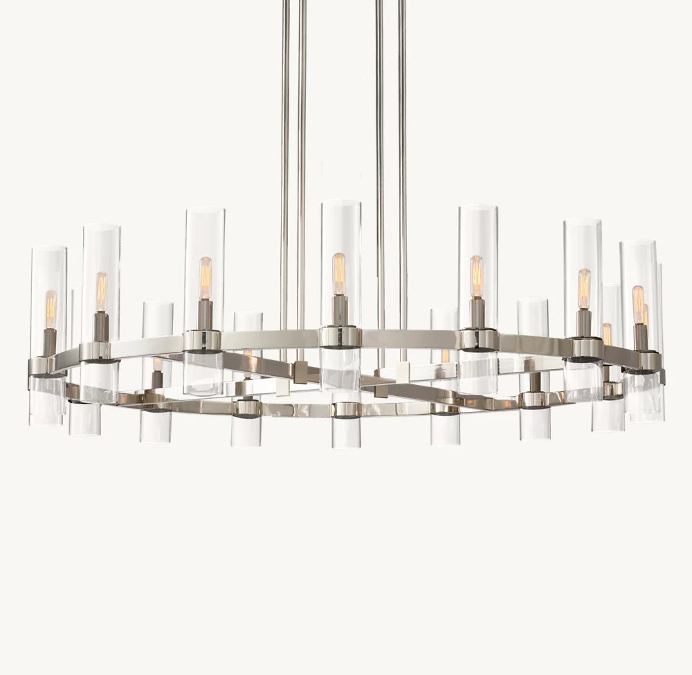 Milk Glass Radial Chandelier