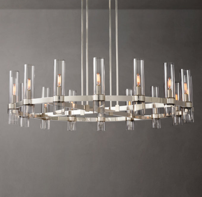 Milk Glass Radial Chandelier