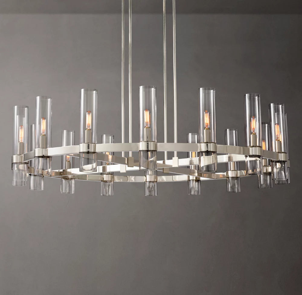 Milk Glass Radial Chandelier