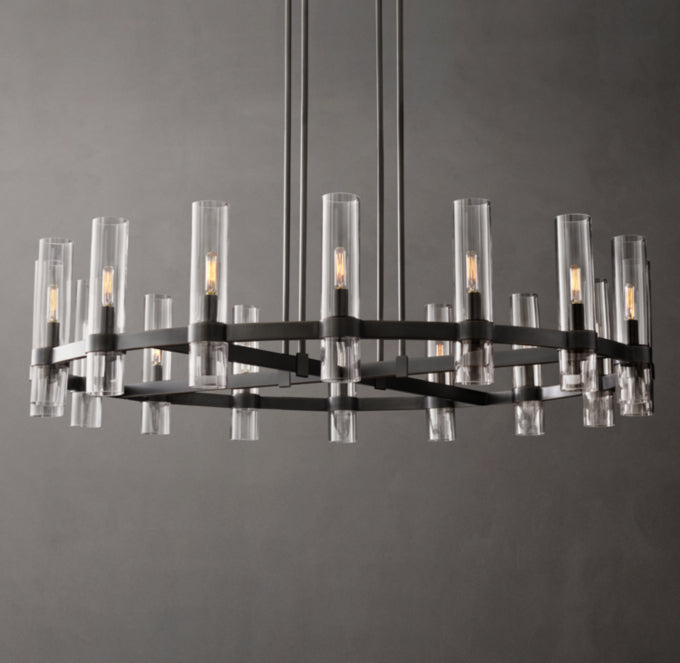 Milk Glass Radial Chandelier
