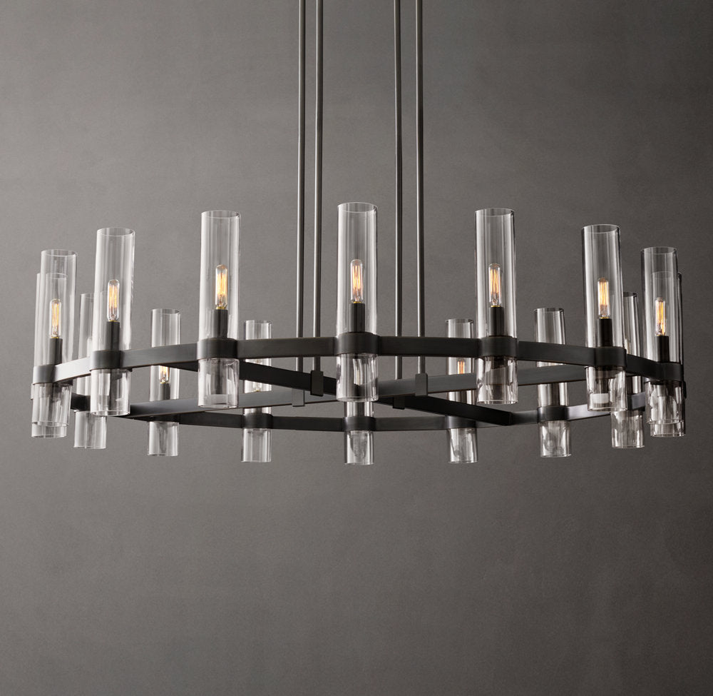 Milk Glass Radial Chandelier