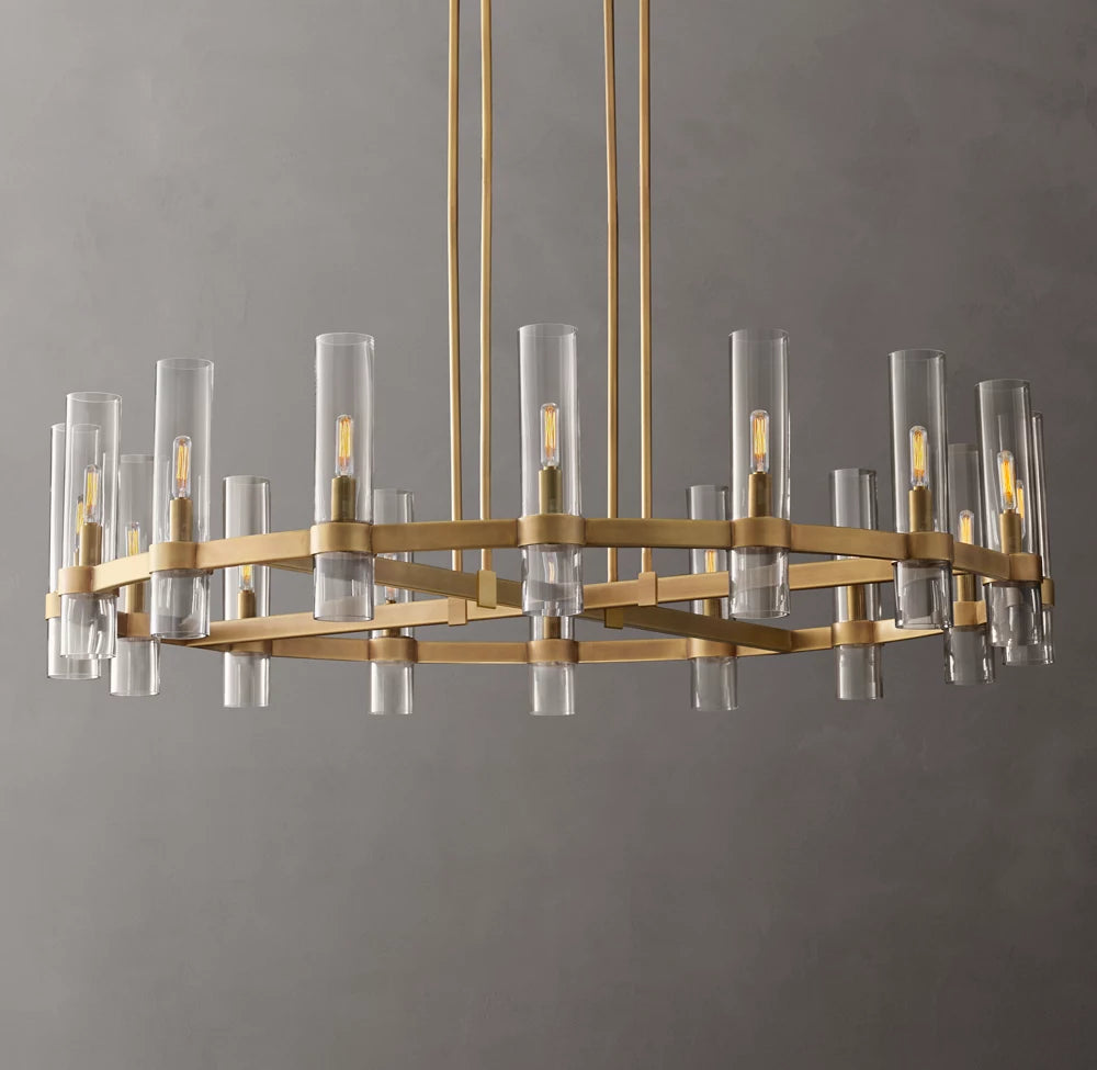 Milk Glass Radial Chandelier