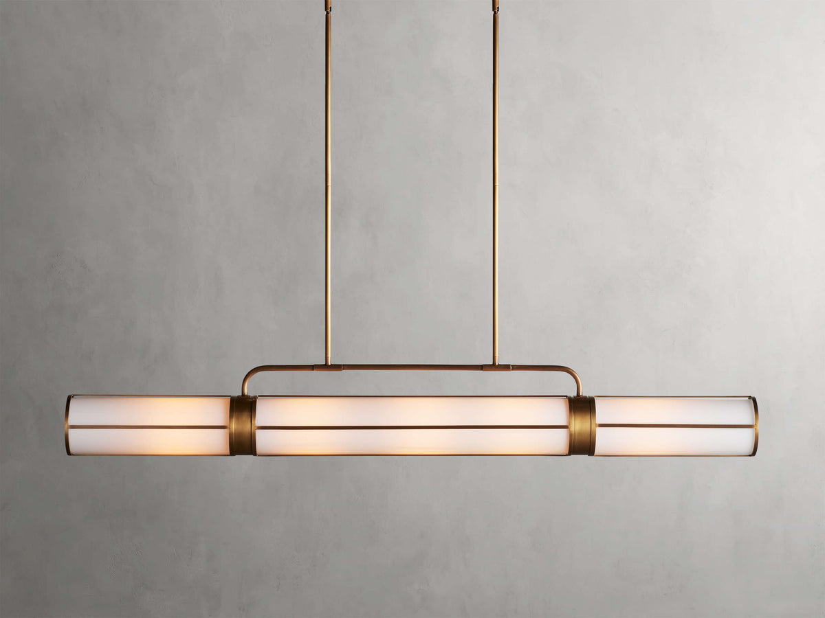 Milk Glass Tube Industrial Chandelier