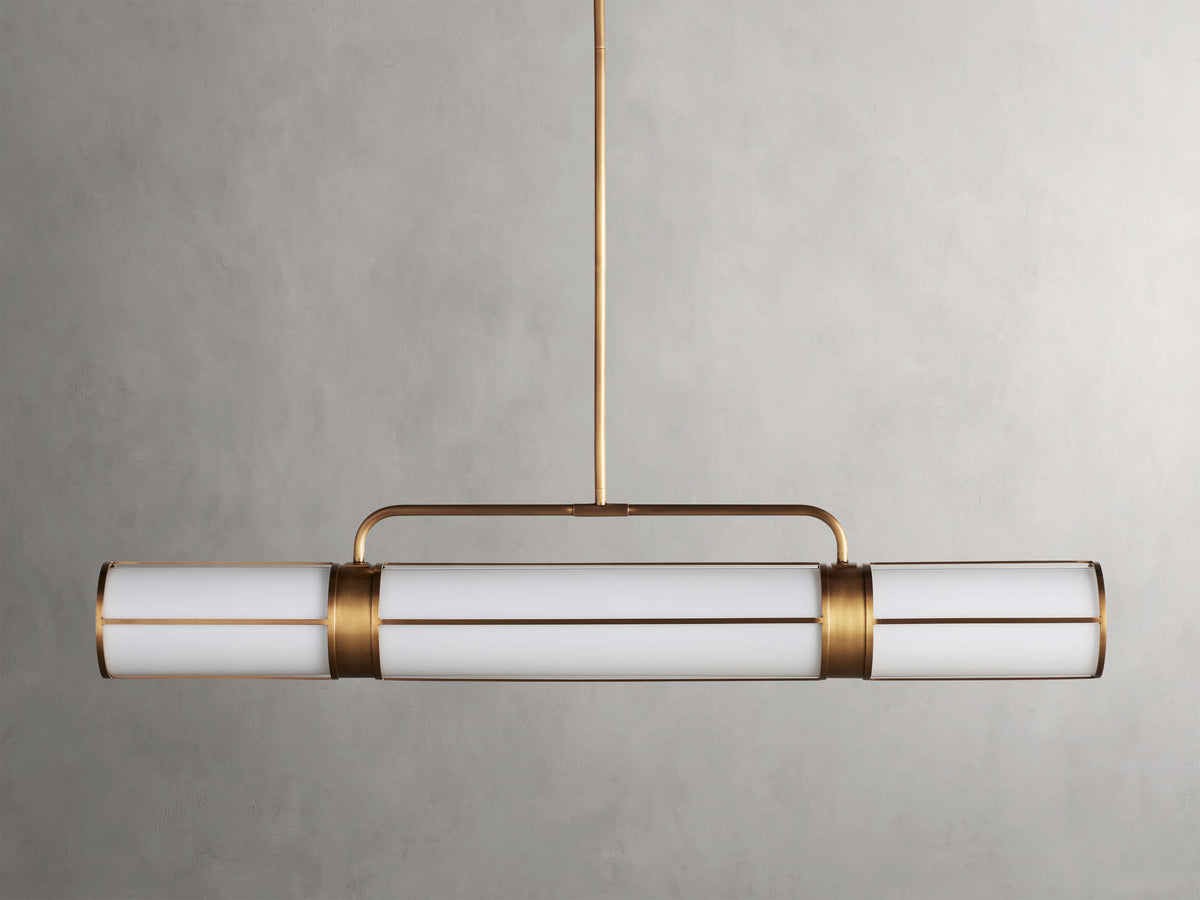 Milk Glass Tube Industrial Chandelier