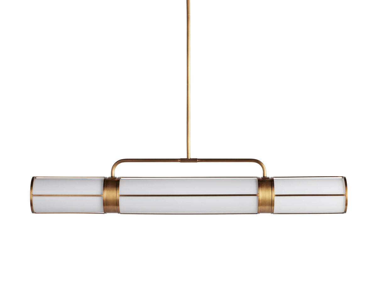 Milk Glass Tube Industrial Chandelier