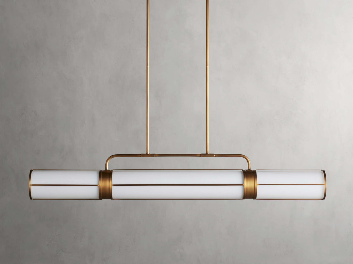 Milk Glass Tube Industrial Chandelier