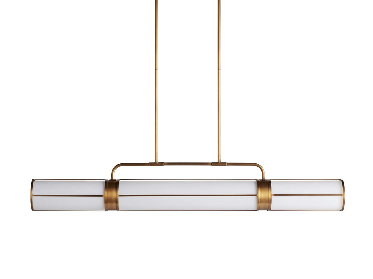 Milk Glass Tube Industrial Chandelier