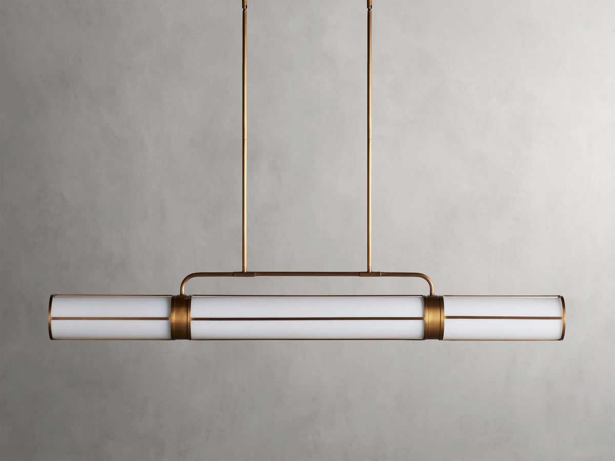Milk Glass Tube Industrial Chandelier